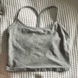 Beyond Yoga Gray Crop Top with Racerback Design